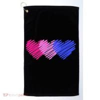 Bisexual Flag Hearts Love LGBT Bi Pride Golf Towel thumb 0