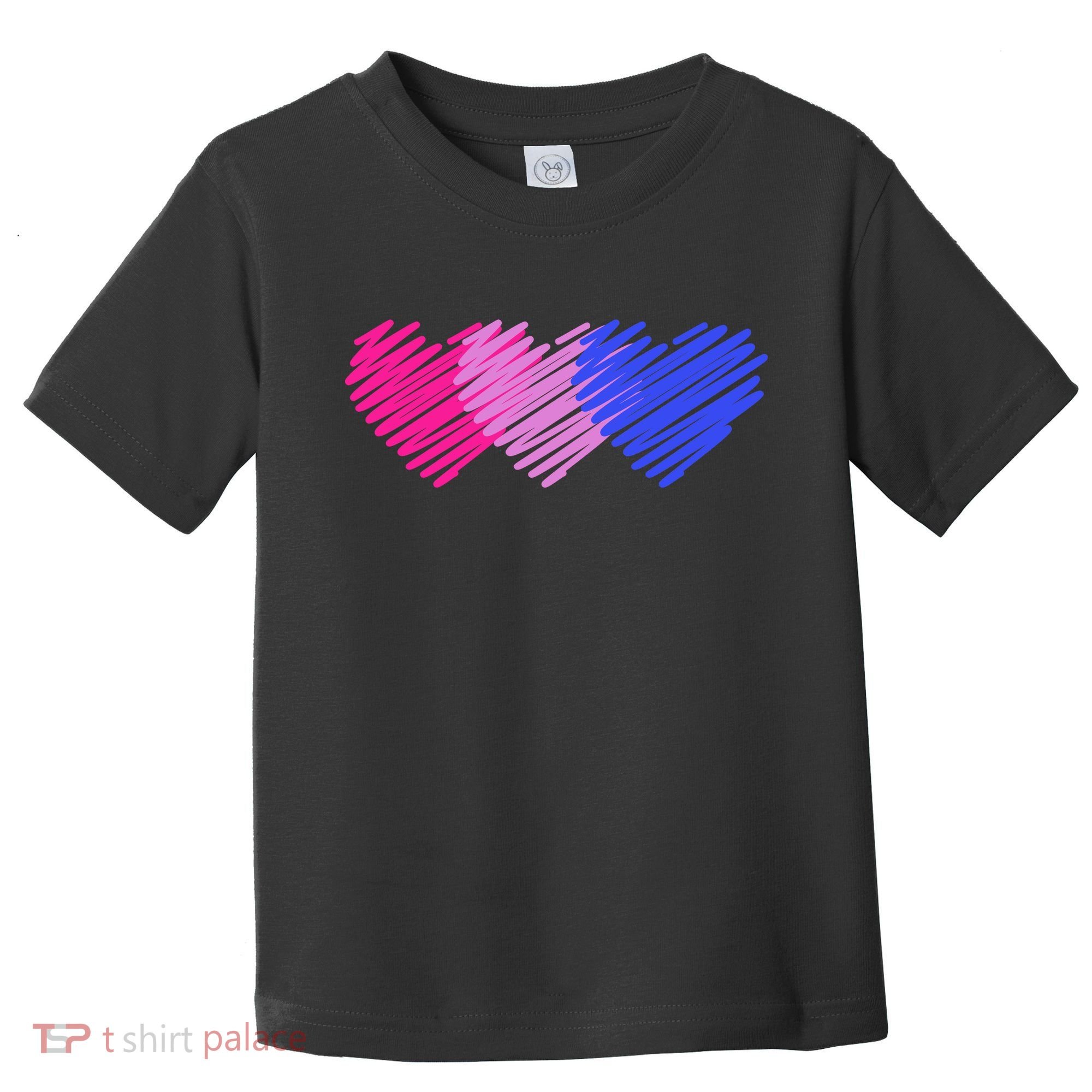 Bisexual Flag Hearts Love LGBT Bi Pride Toddler T-Shirt