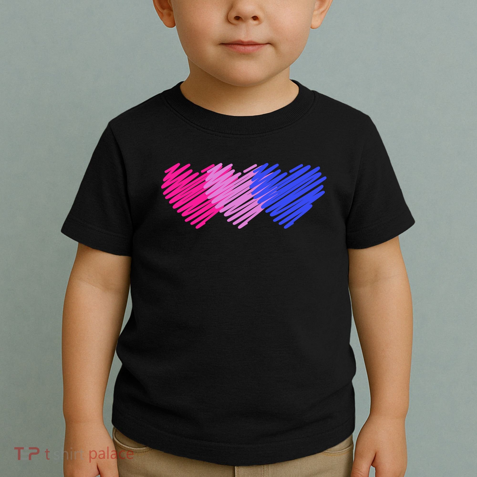 Bisexual Flag Hearts Love LGBT Bi Pride Toddler T-Shirt