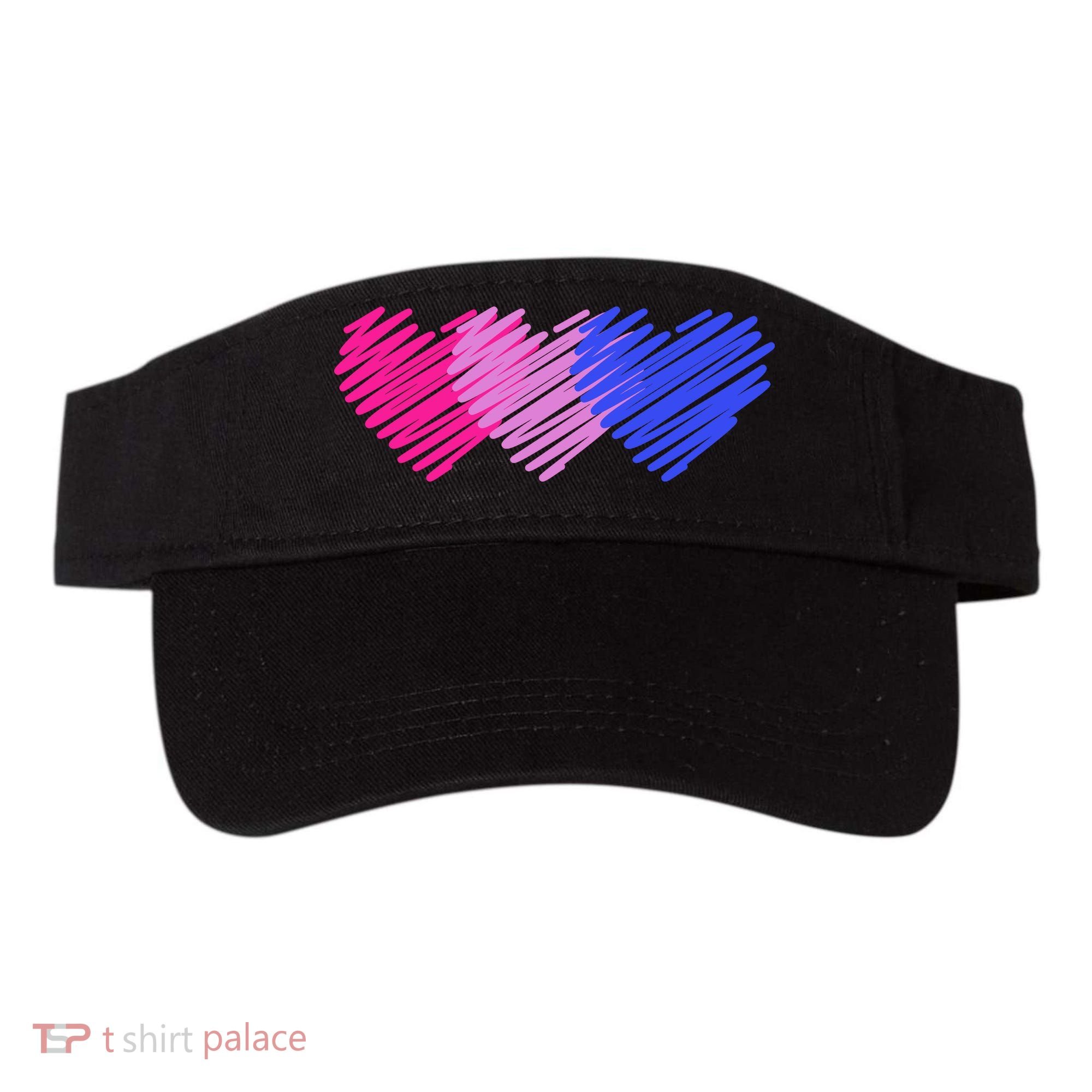 Bisexual Flag Hearts Love LGBT Bi Pride Visor
