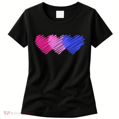 Bisexual Flag Hearts Love LGBT Bi Pride Women's T-Shirt
