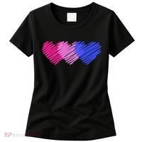 Bisexual Flag Hearts Love LGBT Bi Pride Women's T-Shirt thumb 0
