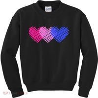 Bisexual Flag Hearts Love LGBT Bi Pride Kids Sweatshirt thumb 0