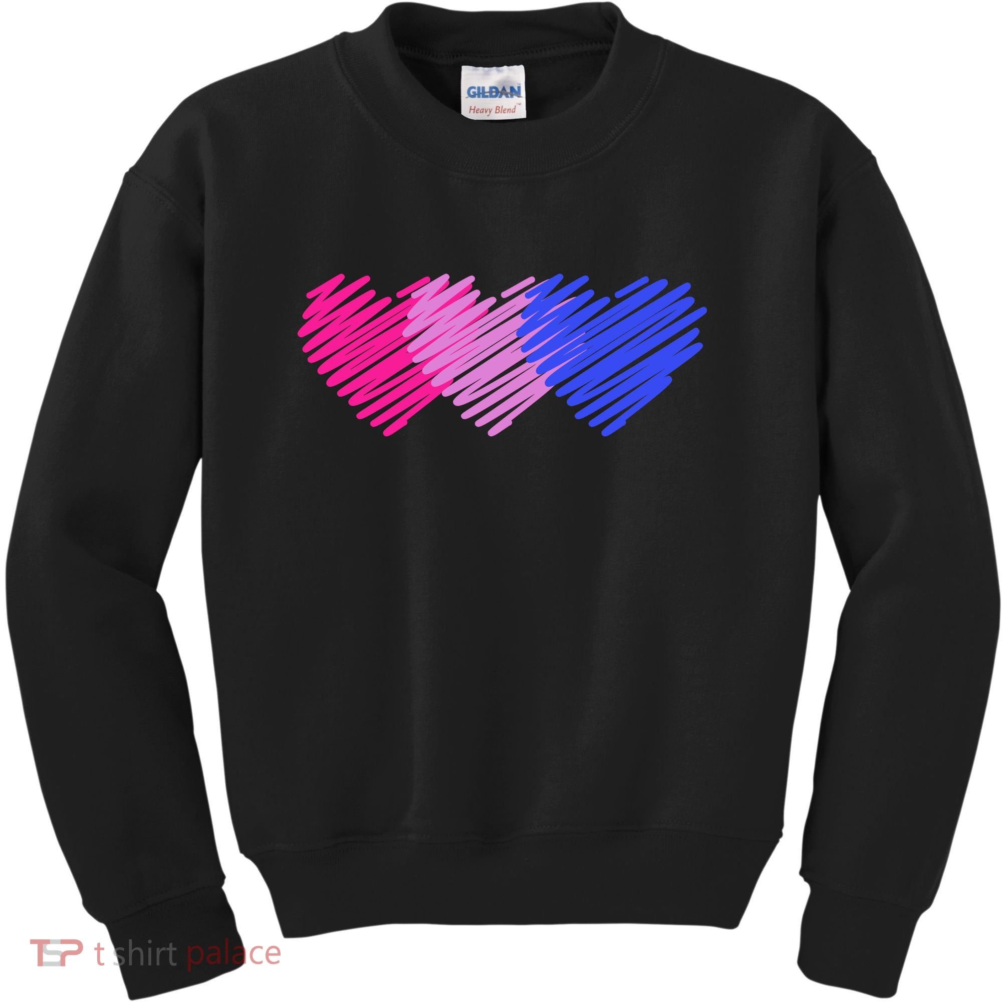 Bisexual Flag Hearts Love LGBT Bi Pride Kids Sweatshirt