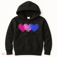 Bisexual Flag Hearts Love LGBT Bi Pride Kids Hoodie thumb 0