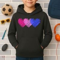 Bisexual Flag Hearts Love LGBT Bi Pride Kids Hoodie thumb 2