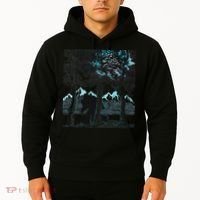 Bigfoot In The Forest Hiding Under The Moon Hoodie thumb 2