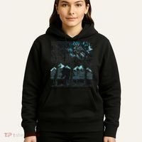 Bigfoot In The Forest Hiding Under The Moon Hoodie thumb 5