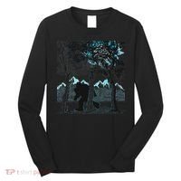 Bigfoot In The Forest Hiding Under The Moon Long Sleeve Shirt thumb 0