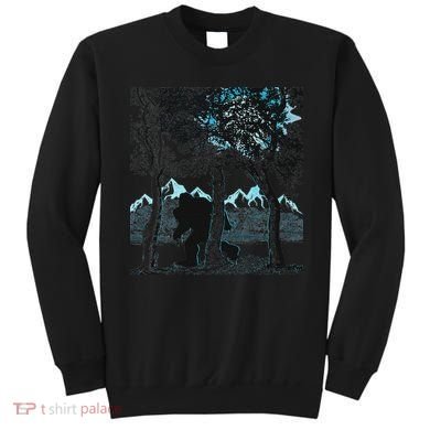 Bigfoot In The Forest Hiding Under The Moon Sweatshirt