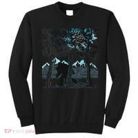 Bigfoot In The Forest Hiding Under The Moon Sweatshirt thumb 0