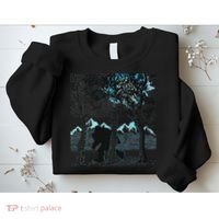 Bigfoot In The Forest Hiding Under The Moon Sweatshirt thumb 2