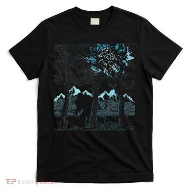 Bigfoot In The Forest Hiding Under The Moon T-Shirt