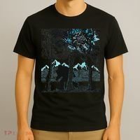 Bigfoot In The Forest Hiding Under The Moon T-Shirt thumb 3