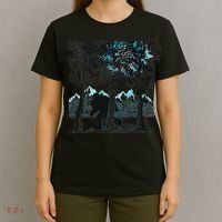 Bigfoot In The Forest Hiding Under The Moon T-Shirt thumb 4