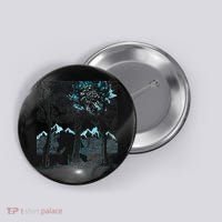 Bigfoot In The Forest Hiding Under The Moon Button thumb 0