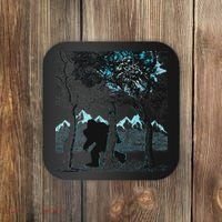 Bigfoot In The Forest Hiding Under The Moon Coaster thumb 0