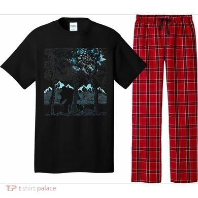 Bigfoot In The Forest Hiding Under The Moon Pajama Set