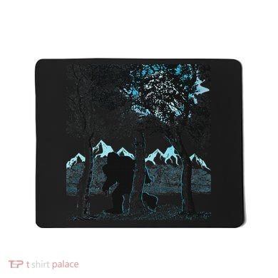 Bigfoot In The Forest Hiding Under The Moon Mousepad