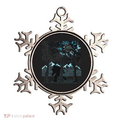 Bigfoot In The Forest Hiding Under The Moon Ornament
