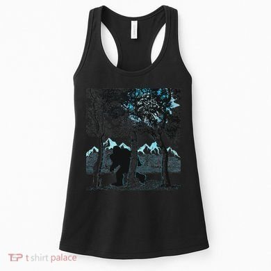 Bigfoot In The Forest Hiding Under The Moon Women's Tank Top