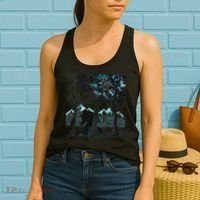 Bigfoot In The Forest Hiding Under The Moon Women's Tank Top thumb 2