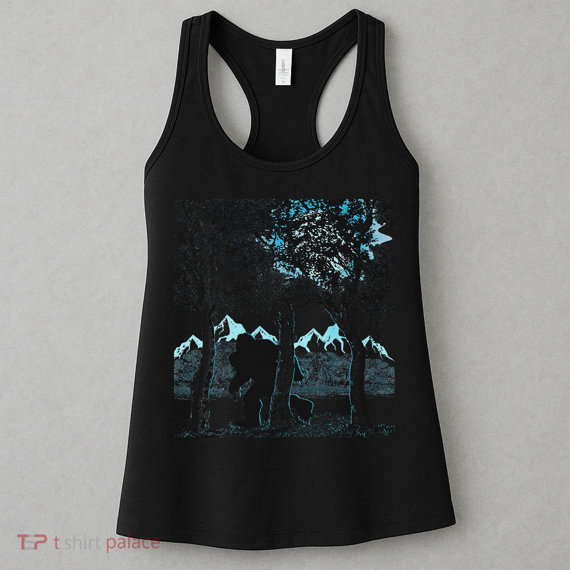 Bigfoot In The Forest Hiding Under The Moon Women's Tank Top