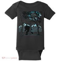 Bigfoot In The Forest Hiding Under The Moon Baby Bodysuit thumb 0