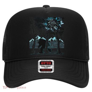 Bigfoot In The Forest Hiding Under The Moon Hat