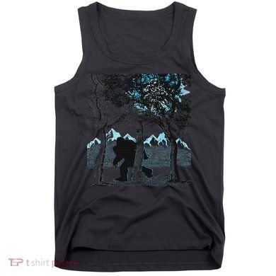 Bigfoot In The Forest Hiding Under The Moon Tank Top