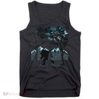 Bigfoot In The Forest Hiding Under The Moon Tank Top thumb 0