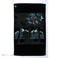Bigfoot In The Forest Hiding Under The Moon Golf Towel thumb 0