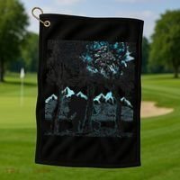 Bigfoot In The Forest Hiding Under The Moon Golf Towel thumb 1