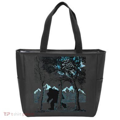 Bigfoot In The Forest Hiding Under The Moon Tote Bag