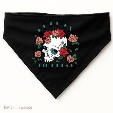 Beauty Is Timeless Skull Floral USA-Made Doggie Bandana