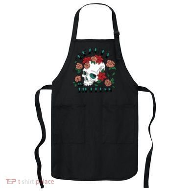Beauty Is Timeless Skull Floral Apron
