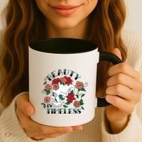 Beauty Is Timeless Skull Floral Coffee Mug thumb 3