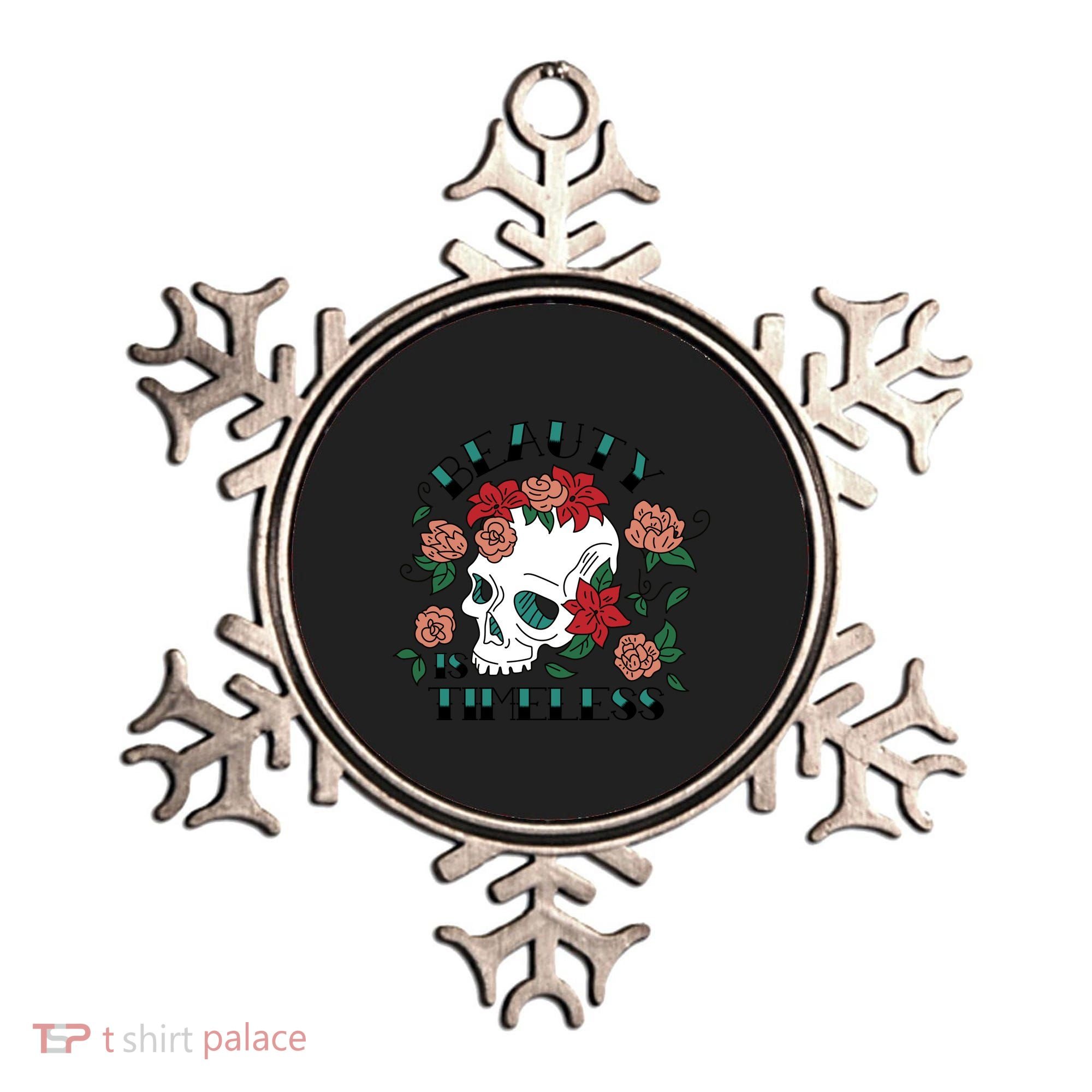 Beauty Is Timeless Skull Floral Ornament