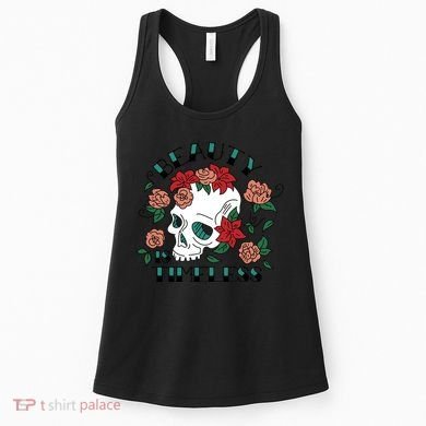 Beauty Is Timeless Skull Floral Women's Tank Top
