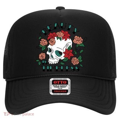 Beauty Is Timeless Skull Floral Hat