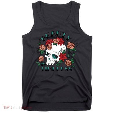 Beauty Is Timeless Skull Floral Tank Top