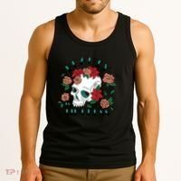 Beauty Is Timeless Skull Floral Tank Top thumb 3