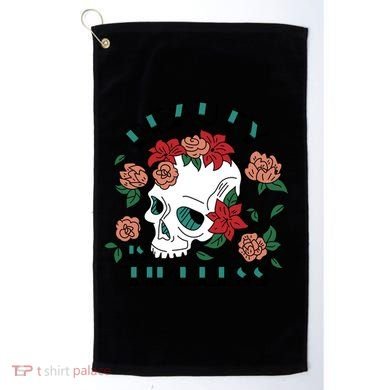 Beauty Is Timeless Skull Floral Golf Towel