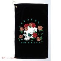 Beauty Is Timeless Skull Floral Golf Towel thumb 0