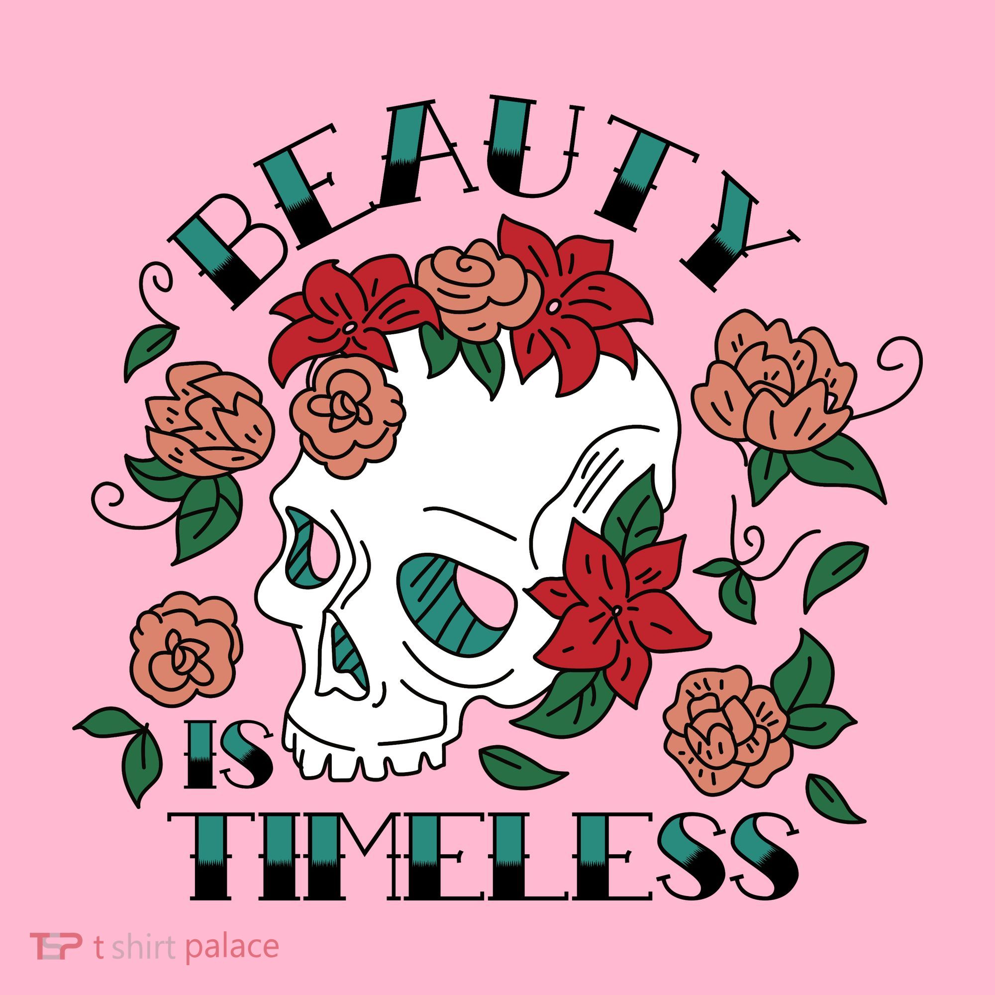 Beauty Is Timeless Skull Floral Doggie Tank