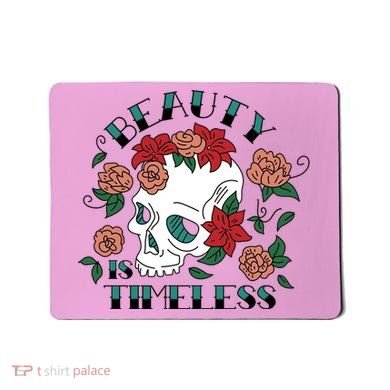 Beauty Is Timeless Skull Floral Mousepad