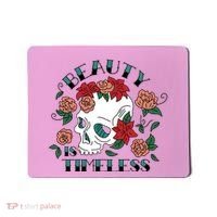 Beauty Is Timeless Skull Floral Mousepad thumb 0