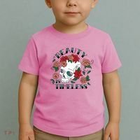 Beauty Is Timeless Skull Floral Toddler T-Shirt thumb 2
