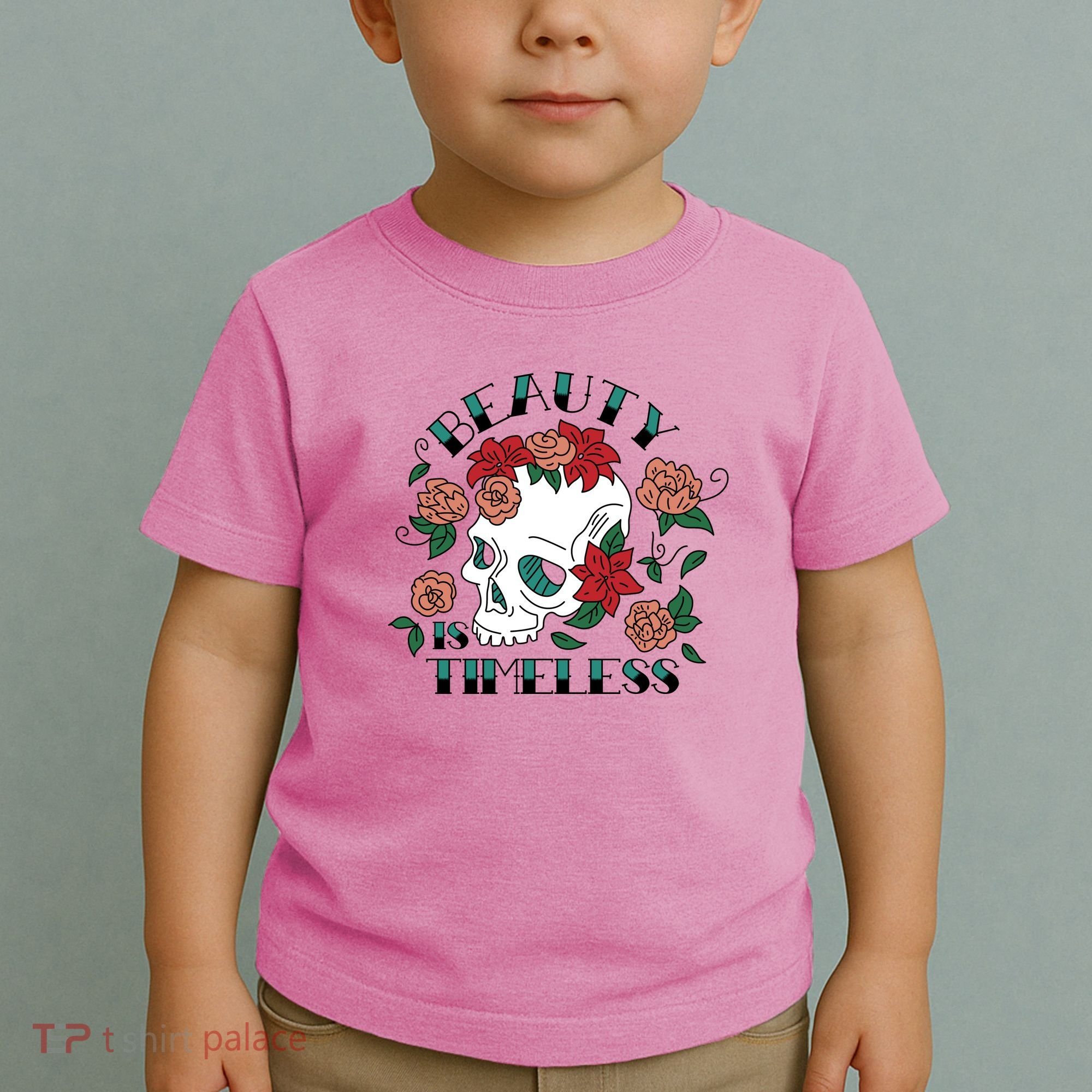 Beauty Is Timeless Skull Floral Toddler T-Shirt