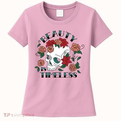 Beauty Is Timeless Skull Floral Women's T-Shirt